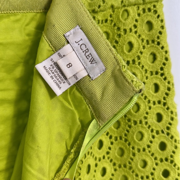 J. Crew - No. 2 Pencil Skirt - size 8 - lined eyelet - citron - excellent U.C. - Picture 5 of 7